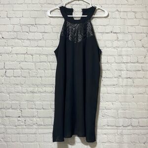 Ethereal Black Sequin Embellished Halter Midi Dress